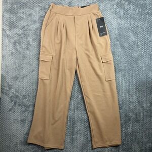 Free Haven Pants Womens XL AP1849 Brown Cargo Wide Leg Pull On NEW